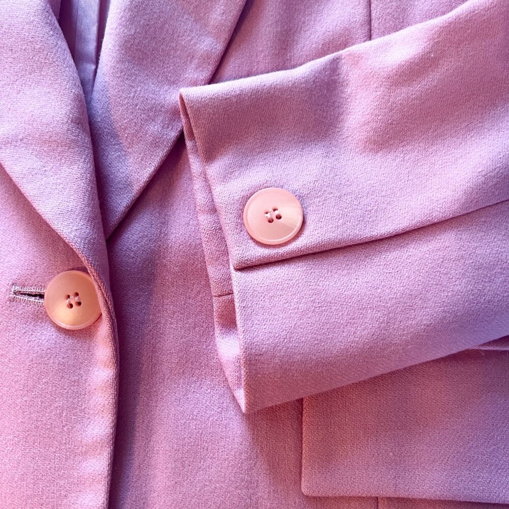 Vintage Pendleton 100% Virgin Wool Pink single button Blazer Coat Jacket Size 12 - Picture 5 of 13